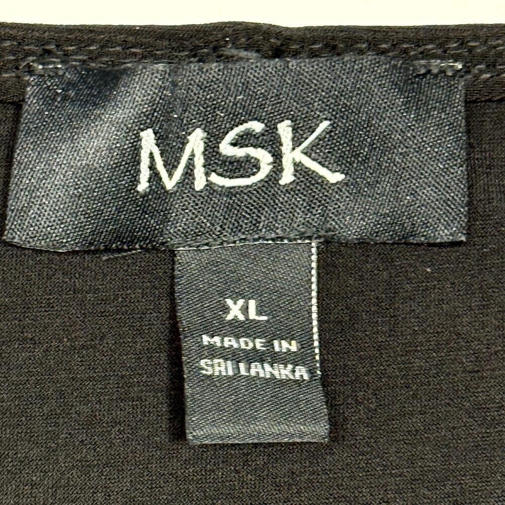 MSK Black short sleeves dress XL With Rhinestone Trimmed - Picture 3 of 10